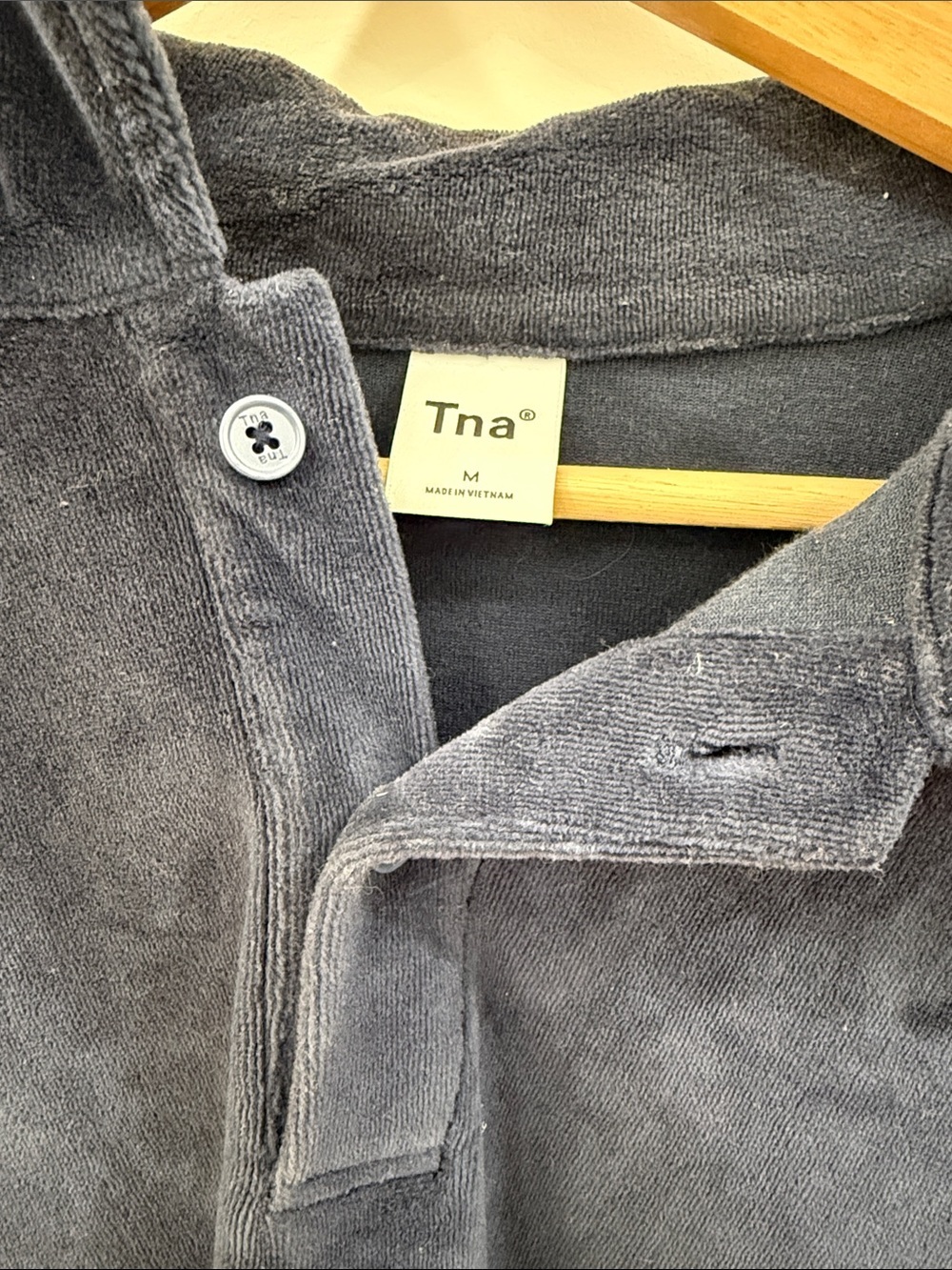 Aritzia Plush Quarter-Snap Pullover Sweater - Navy Blue - Picture 2 of 3